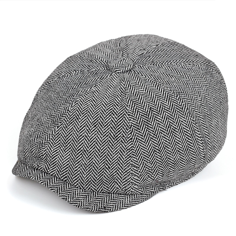 Gorros de invierno y otoño para hombre y mujer, Unisex, de Tweed cálido, octogonal, de Detective, Retro, planos, novedad de