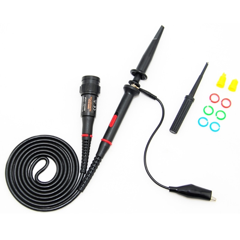 1X 10X P2200 200MHz High Precision Oscilloscope Probe Alligator Test Clip with Adjustable Attenuation Rate L15