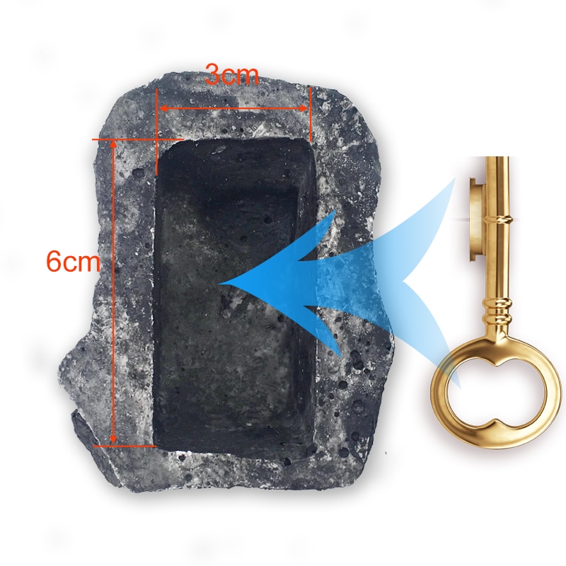 Udendørs have nøgleboks sten skjult skjul i sten sikkerhed sikker opbevaring gemmer sig