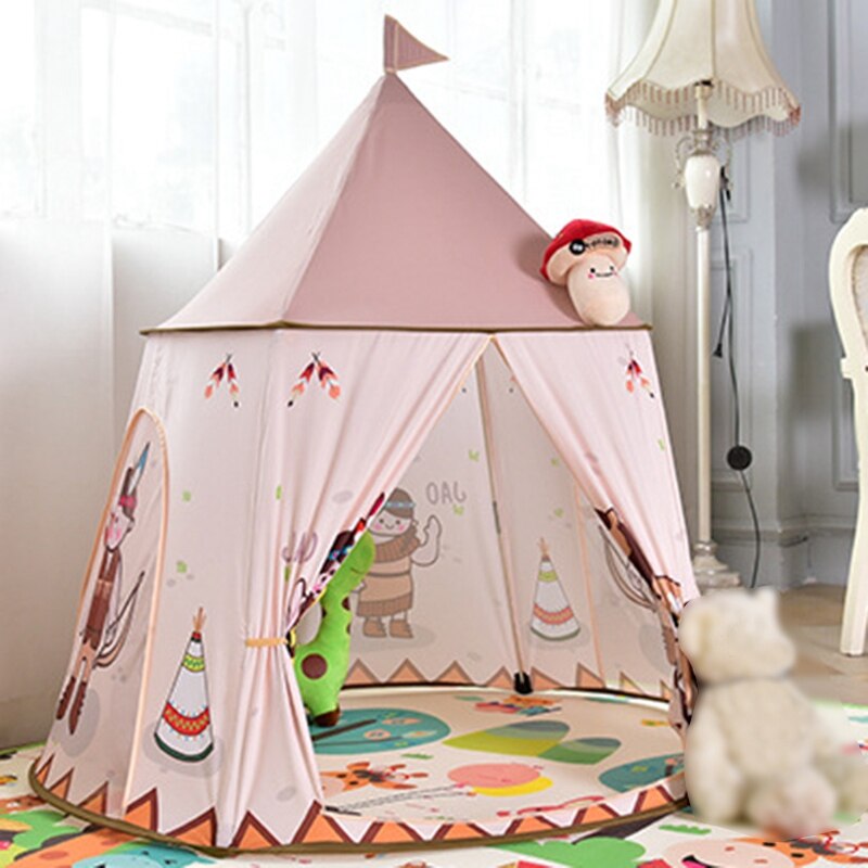 Barn lektält utomhus inomhus bärbart slott för barn tipi hus tält födelsedag jul för småbarn