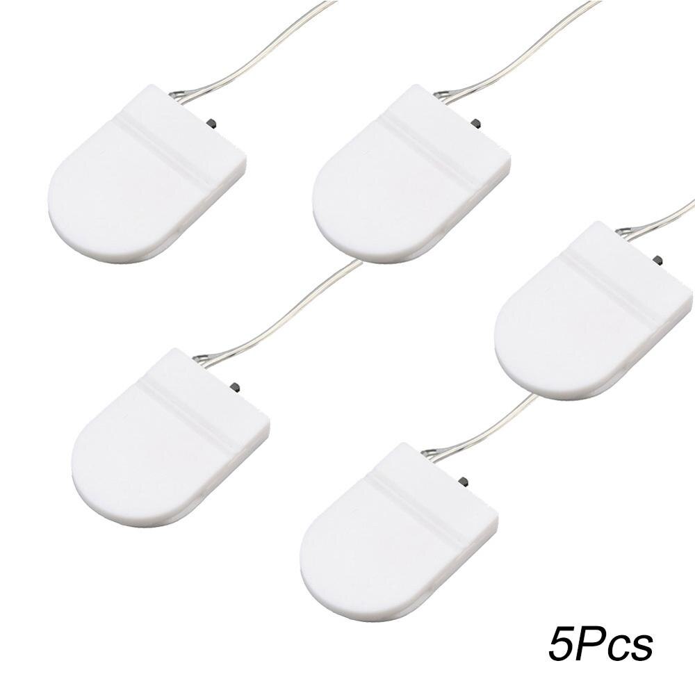 1/5Pcs CR2032 Knoopcelbatterij Socket Holder Case Cover Met Aan-uit Schakelaar 3V mobiele Batterij Opbergdoos: 5Pcs White