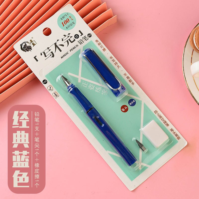 Magic Pencil Eternal Pencil Endless Pencil No Need Sharpen Calligraphy Students Stationery School Supplies HB Technology: blue set