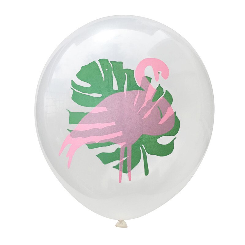 Ballons en Latex de feuilles de palmier 10 pièces | Décoration de Ballon flamant rose, ananas Tropical, Cactus, fête d'anniversaire, plage, été: Transparent Flamingo