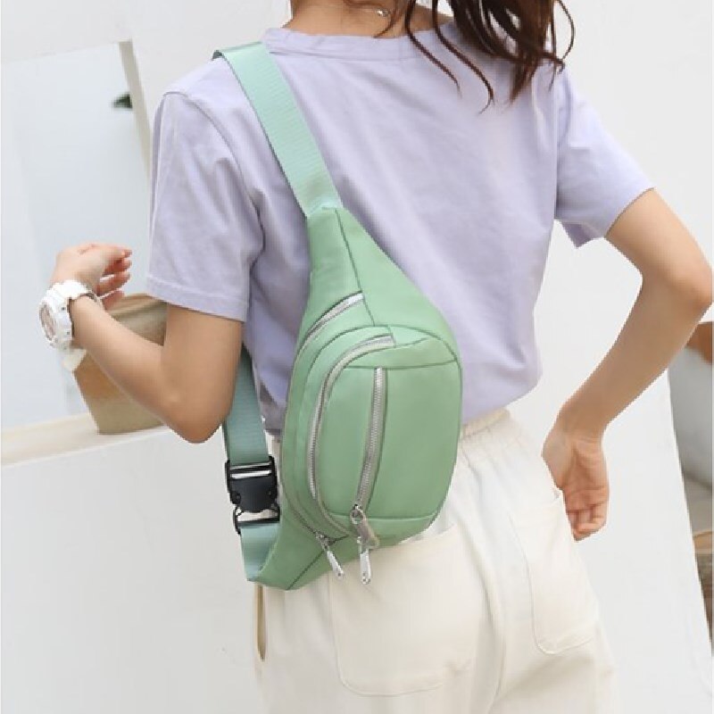 Weibliche Taille Tasche Süssigkeit Farbe Mehrzweck Große Kapazität Brust Pack Multi Reißverschlüsse lässig draussen Fitness Fitnessstudio Pum Tasche