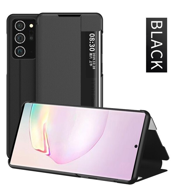 Smart View Caso di Vibrazione per Samsung Galaxy S20 S 20 Ultra S20Ultra Casi Fundas Copertura di Cuoio Magnetica per Samsung S20 ultra Astuccio: S20 Plus / Black