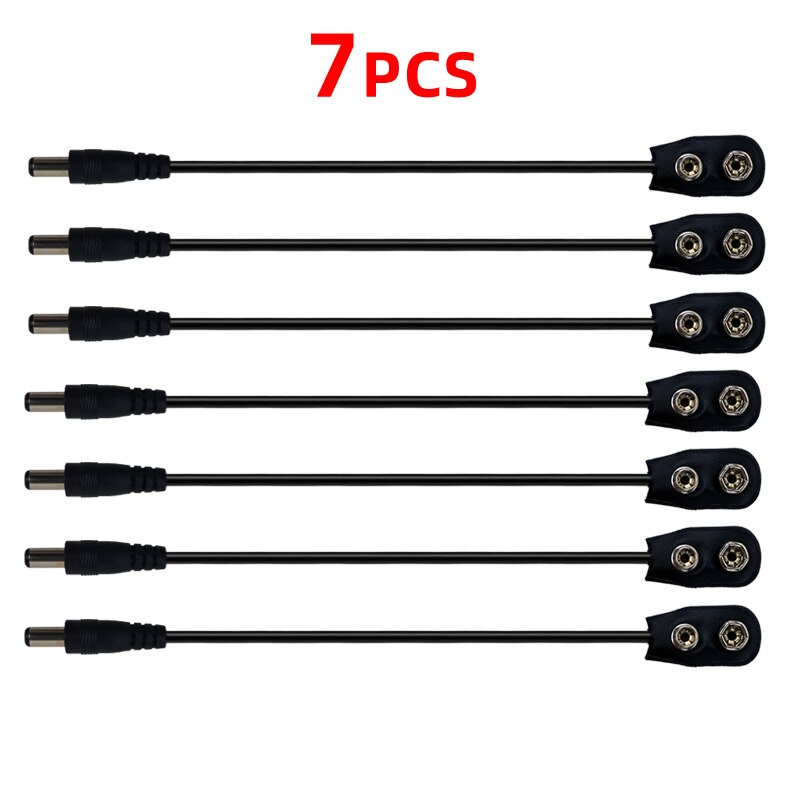 9V Battery Clip Converter Power Cables Snap Connector DC 2.1 5.5mm Plug For Guitar Effect Pedal Power Supply Cable: green
