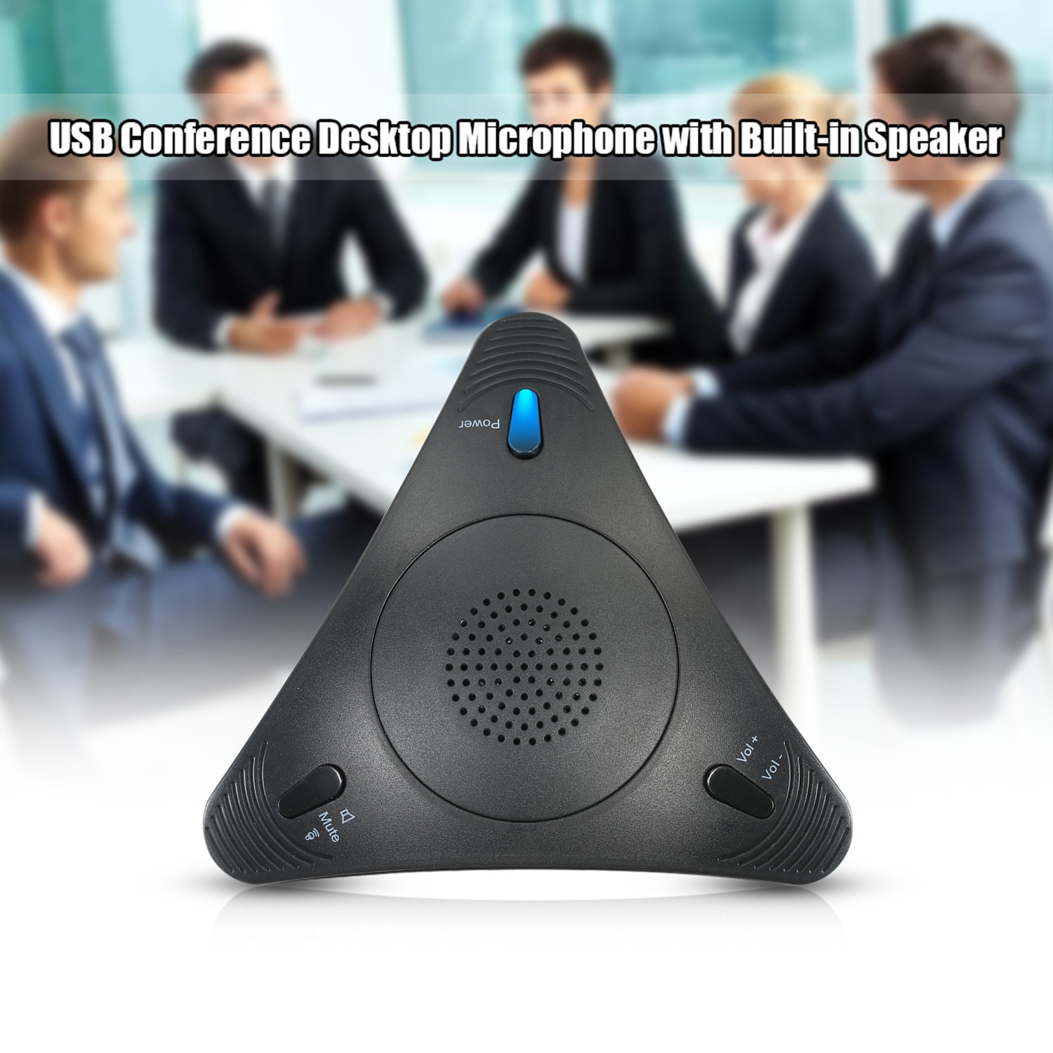 Usb konference computer mikrofon voip omnidirectional desktop kabelforbundet mikrofon indbygget højttaler support lydstyrke lydløs
