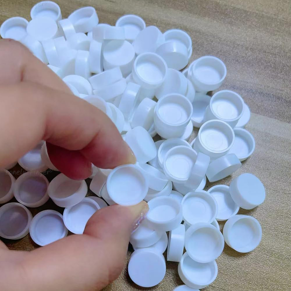 100 stuks lege ronde aquarelpannen – 0,6 ml witte plastic mini-verfpannen voor aquarelpalet, reissets en kunstenaars