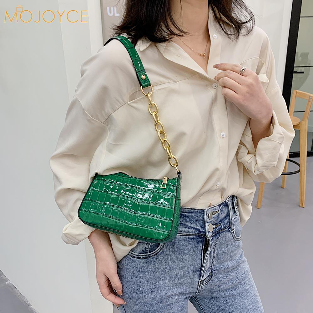 Vrouwen Alligator Patroon Schouder Onderarm Zakken Rits Pu Lederen Portemonnees