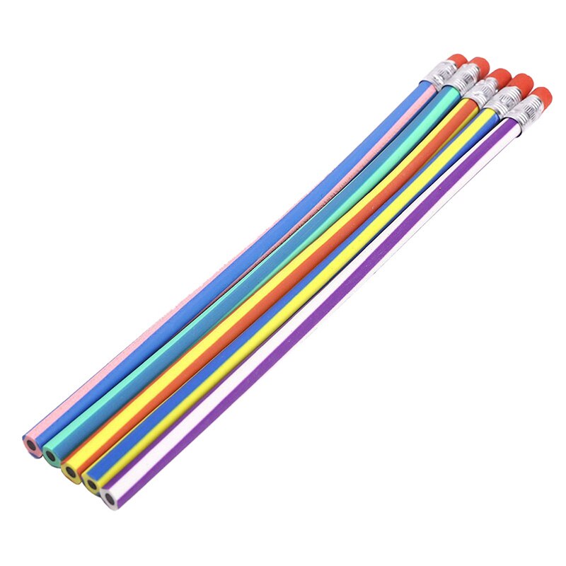 FGGS-50PCS Soft Flexible Bendy Pencils Magic Bend Kids Children School Fun Equipment
