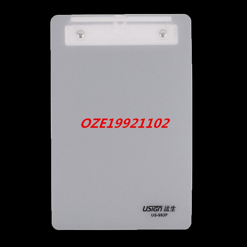 1PCS Office Spring Loaded A5 Paper Holding File Clamp Clip Board White Clear