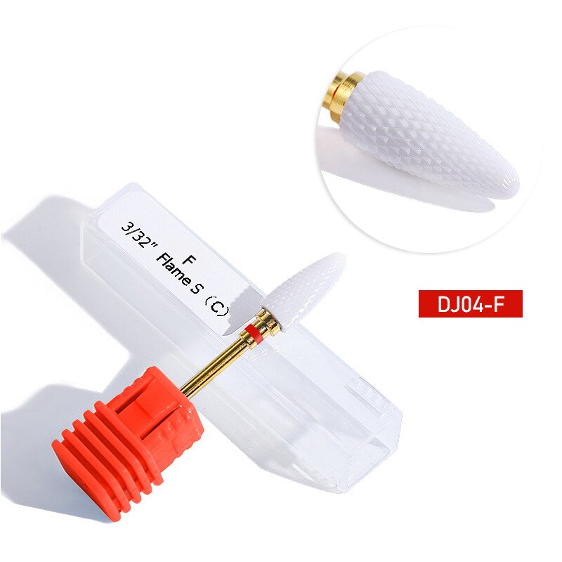 1PC Nail Cone Tip Ceramic Drill Bits Electric Cuticle Clean Rotary For Manicure Pedicure Grinding Head Sander Tool TSLM2: DJ04-F