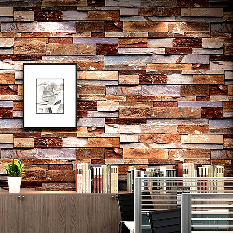 PVC Waterdichte 3d Baksteen Behang Tv Achtergrond Cluture Stone Wall Paper Roll Resturant Schoonheidssalon Wallpapers