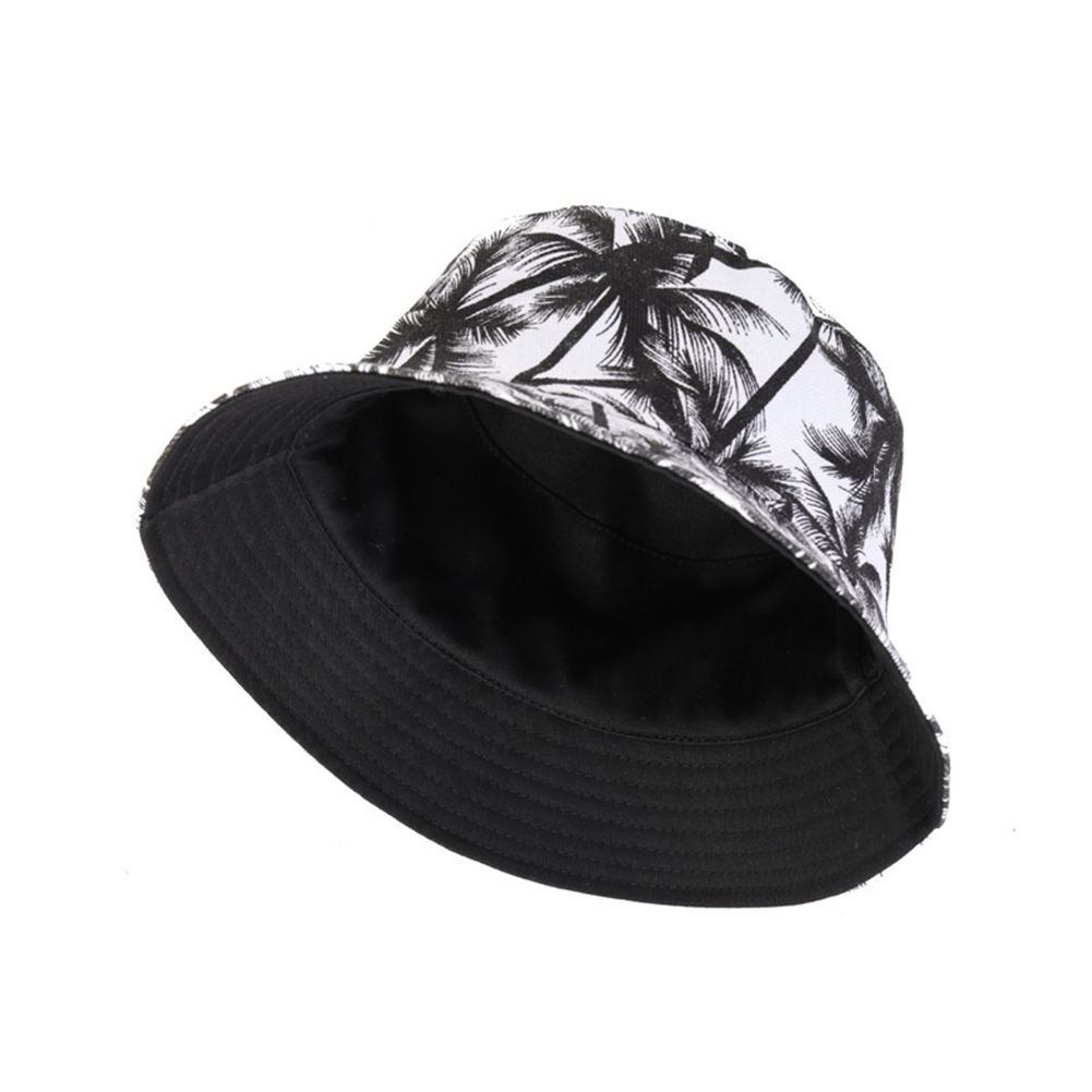 Fisherman Hat Unisex Reversibel Kokos Print - Solskjerm - Bomull: Svart