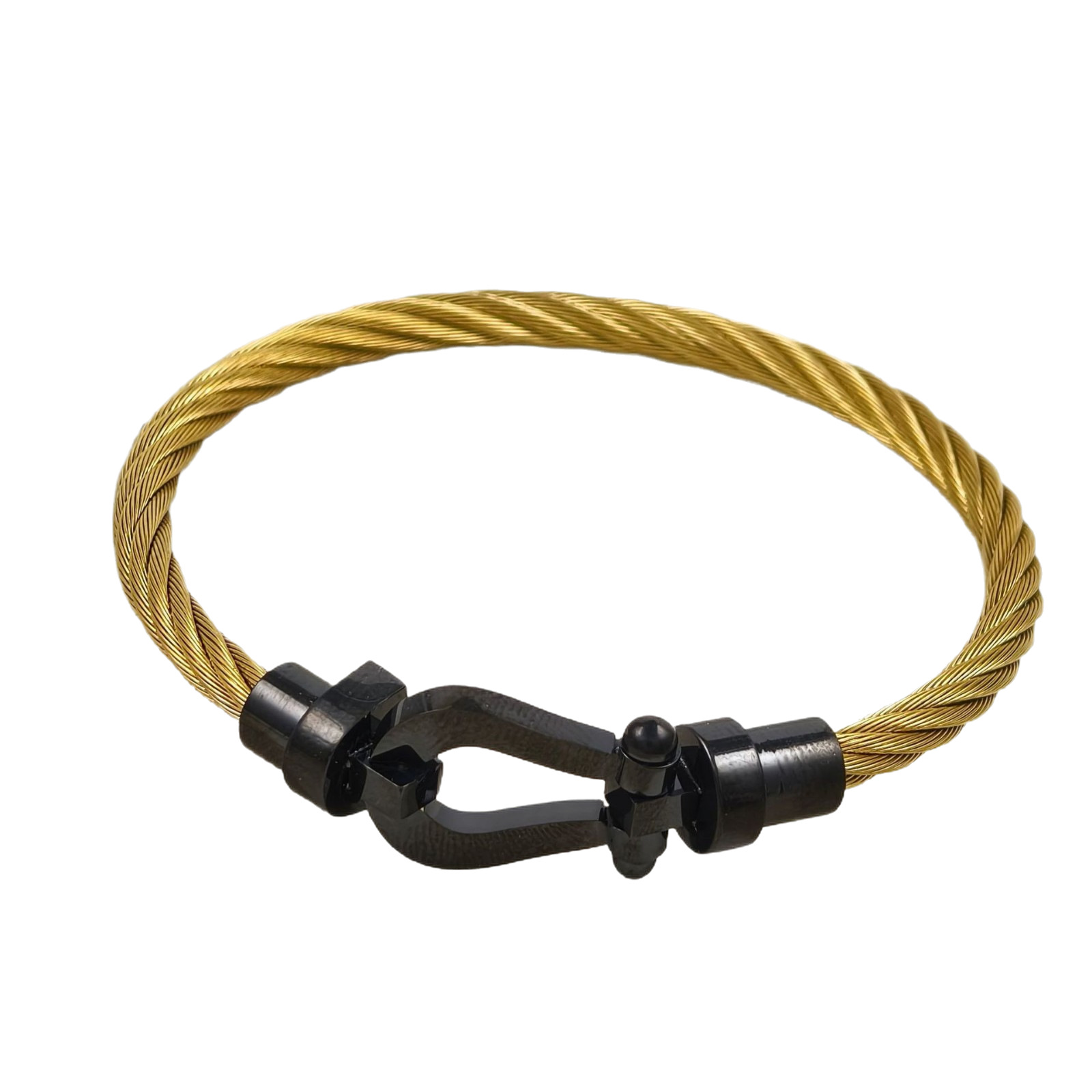 20CM Horse Shoe Bracelet Clasp, Cast and Polished Titanium Steel Gold Plated