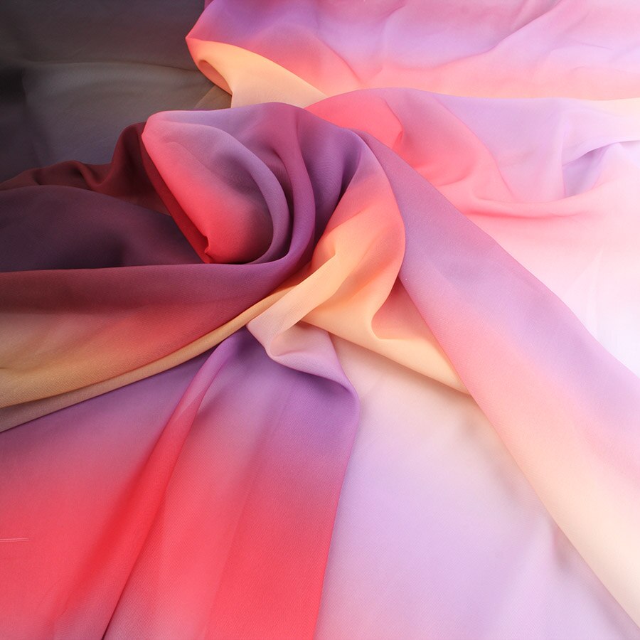 Gradient Color Chiffon Fabric Changing Shade 100d Chiffon Sheer Gowns Dress 150cm Wide - Sold By The Half Meter