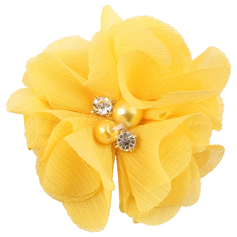 10Pcs Baby Chiffon Flower Hair Clips Rhinestone Toddler Hairpins Girls Headdress 72XC