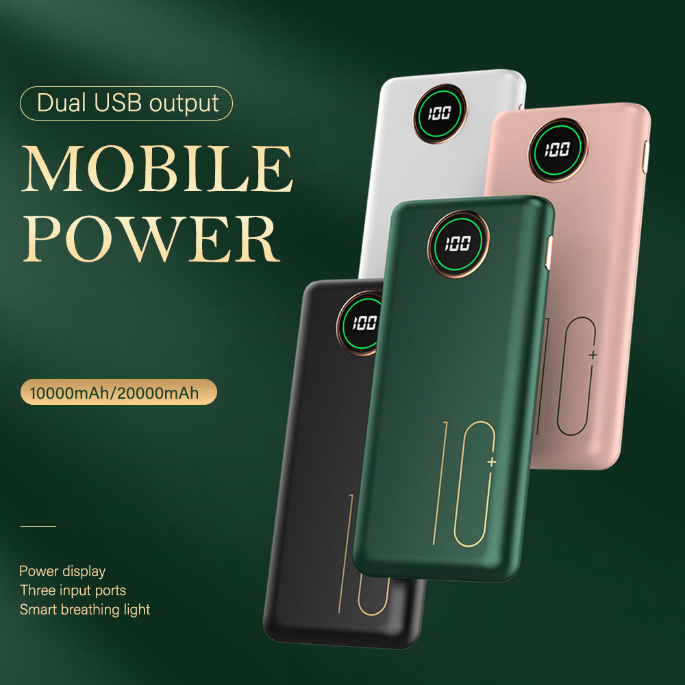 Power Bank 10000mAh 20000mAh QC3.0 4.0 20W PD Quick Charge Portable Battery Charger PoverBank With LED Display For iPhone Xiaomi