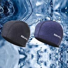 Mænds badehætter ren farve svømmehat pool wear beskytte ører holdbarhed mænd badehætte badehætter til mænd