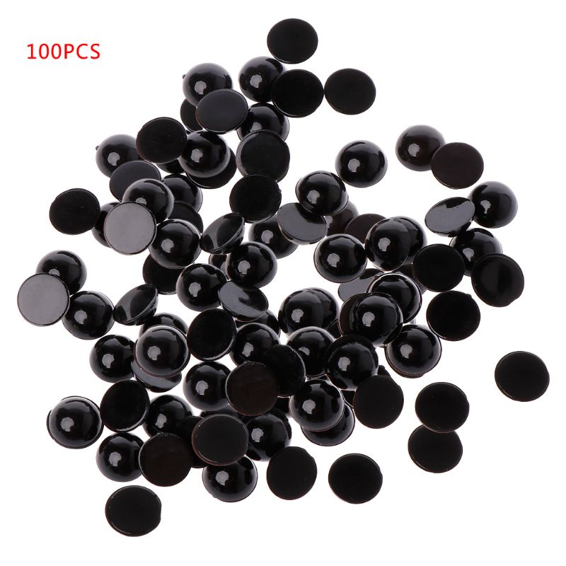 Ojos de seguridad de plástico negro para niños, muñecos de oso, marionetas de animales, manualidades, Juguetes DIY, 6-18mm, 100 Uds.: 14mm