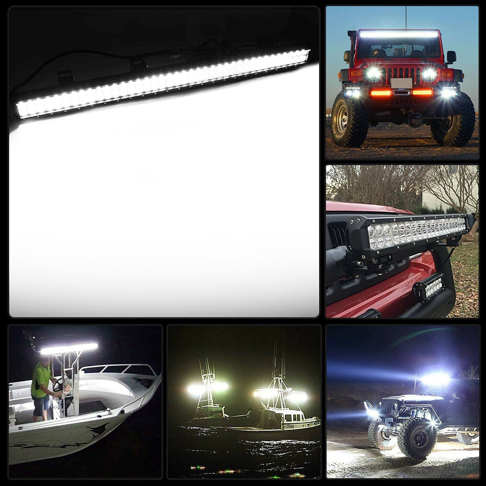 NLpearl 4-20inch Spot Flood LED Light Bar 12V 24V Offroad LED Bar for Car Boat 4x4 Truck 18W 36W 72W 126W Combo LED Work Light