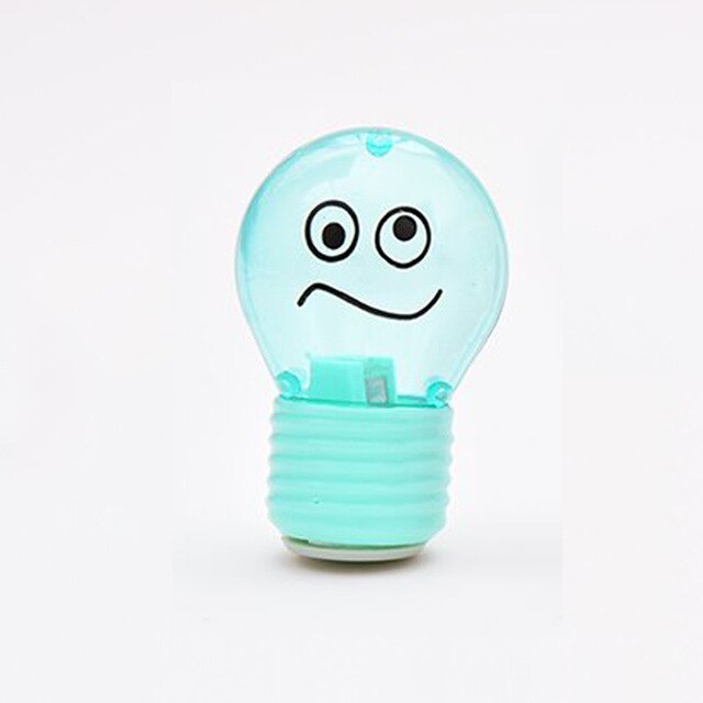 Novelty Bulb Style Pencil Sharpener Emotions Plastic Pencil Sharpener for Kids Kawaii Stationery School Supplie: green