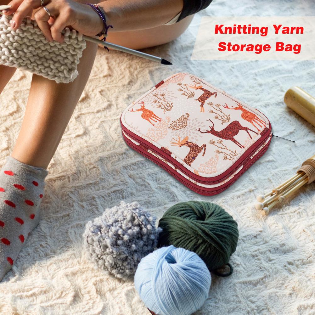 Portable Durable Nylon Yarn Storage Bag Multi-functional Crochet Thread Storage Case Sewing Kit Classic Travel Organizer