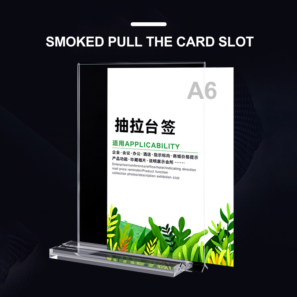 6PCS A4/A5/A6 Acrylic Display Board L Shaped Shelf Transparent Menu Display Stand Price Card Leaflet Poster Holders