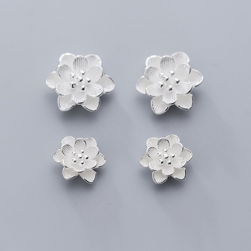 925 Sterling Silver Stereo Flower Charm Beads 13mm 19mm Decoration Ornament Spacer Beads DIY Jewelry Components For Bracelets: 13x5mm 1pcs