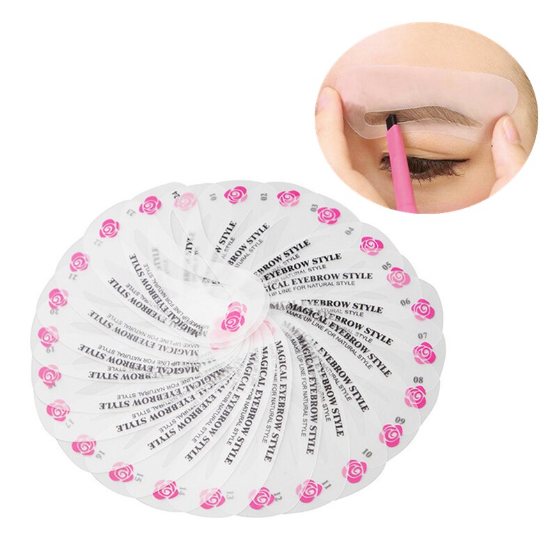 Plantilla reutilizable para cejas, regla para cejas, plantillas para flechas, herramientas de maquillaje, dibujo, Estilismo, forma de tarjeta de plantilla