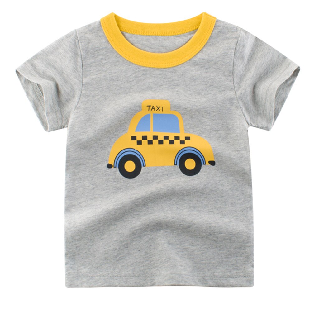 Tops de algodón para niños pequeños, camiseta a la , ropa de juego para niños de 1 a 8 años, camiseta de de excavadora para bebés