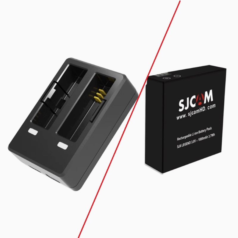 SJCAM-baterías originales para Cámara de Acción SJ6, baterías recargables, cargador Dual, funda de batería para SJCAM SJ6 Legend