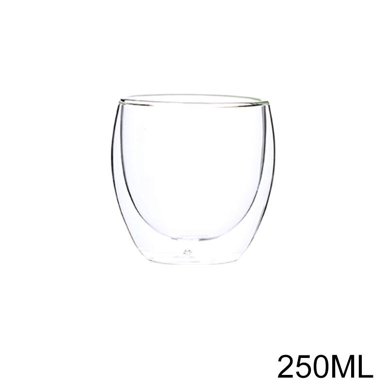 Double Layer Transparent Skull Head Coffee Mug Crystal Glass Cup For Home Bar Club Whiskey Wine Vodka And Beer Thick Wine Glass: 250ml Round Cup