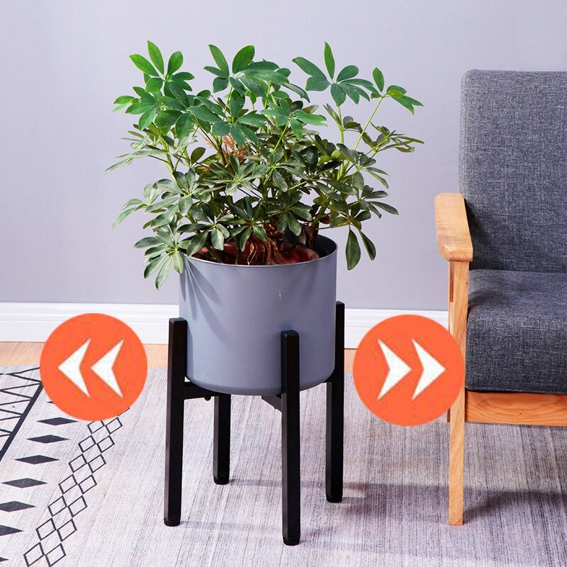 Bedste metalplanteholder indendørs med justerbar bredde, passer til 20.5 to 28.5 cm krukker, blomsterholder fra midten af århundredet til hjørneskærm