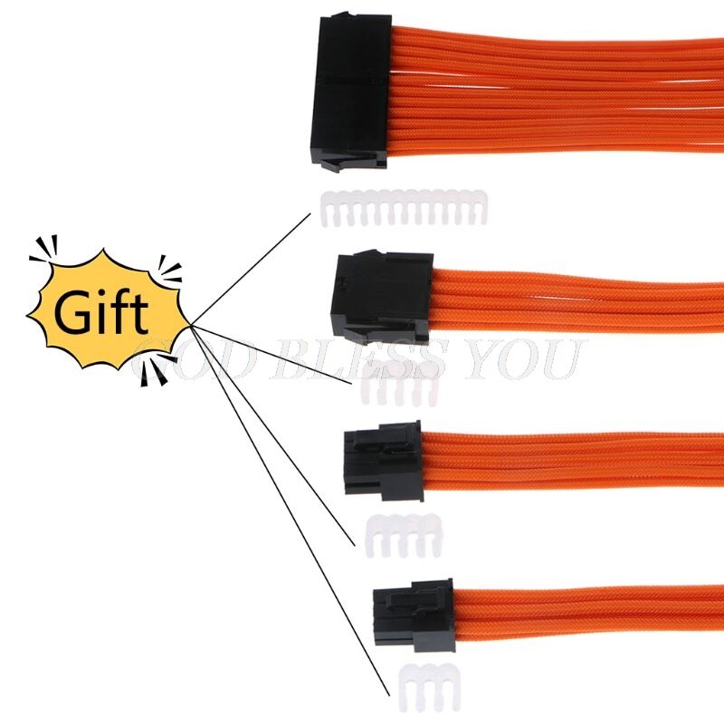 Kit de Cable de extensión básico de A-TX, fuente de alimentación de CPU GPU, conectores de 24 Pines, 8 pines, 6 pines, 4 + 4 pines, 30cm/40cm, 1 Juego