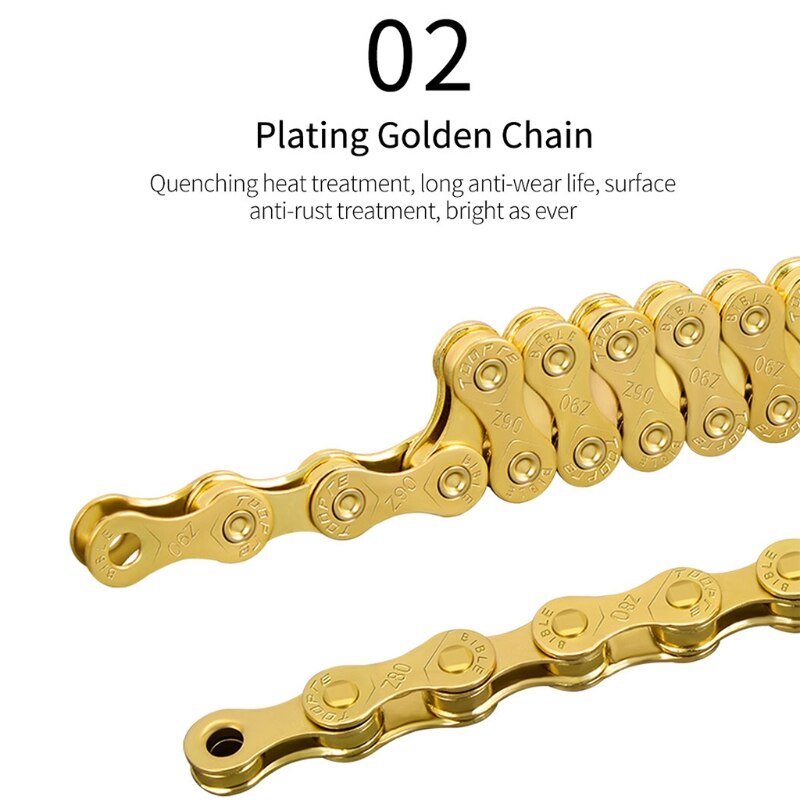MTB Road Bike Chain 6 7 8 9 10 11 Speed,MTB Road Bike Gold Galvanized Chain 24BD