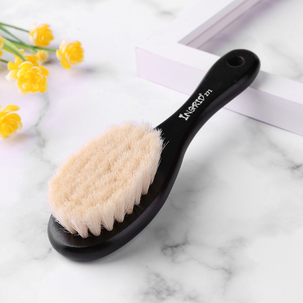 Doux cou visage Duster brosse barbier Bang cheveux propre balayage barbe brosse à cheveux manche en bois brosse à cheveux outil de coiffure