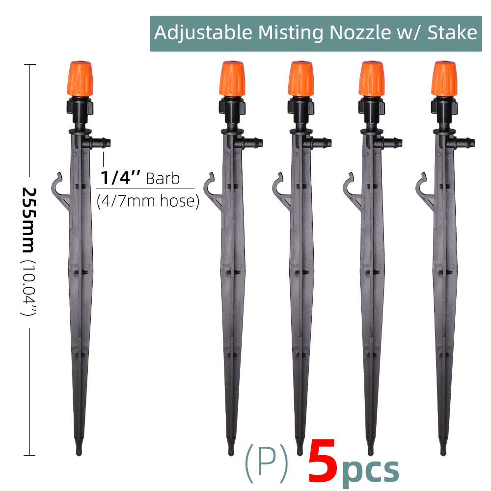 Aspersores atomizadores de pulverización para jardín, sistema de riego por goteo con conectores, boquilla de goteo de 1/4 &quot;y 3/8&quot;: P