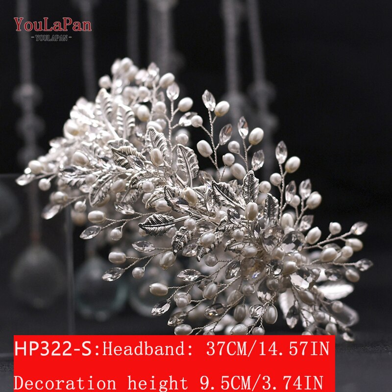 Youlapan HP308 Strass Bruids Haar Sieraden Bridal Tiara Diamanten Bruiloft Hoofddeksel Bridal Crown Silver Crystal Hoofdbanden: HP322-S