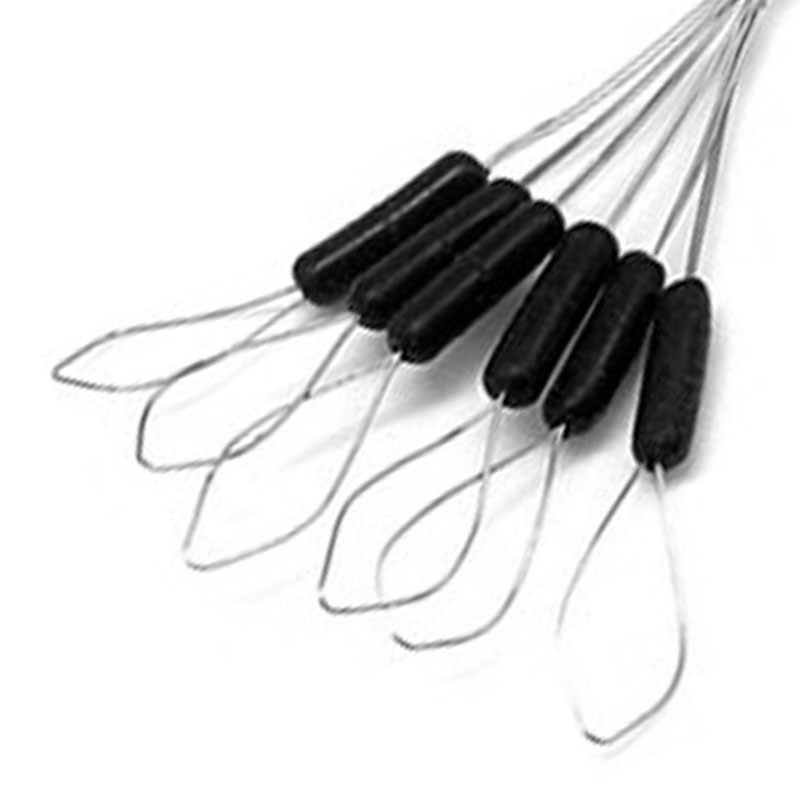 10Pcs 6 In 1 Black Rubber Stopper Vissen Bobbers Vlotter Accessoires Size XS-S