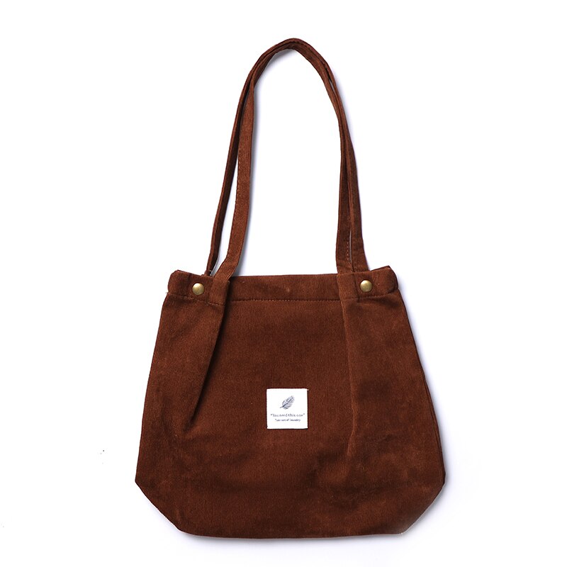 Femme toile tissu sac à bandoulière femmes velours côtelé sac à provisions environnement stockage sac à main réutilisable pliable Eco épicerie fourre-tout: coffee