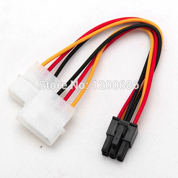 4 Pin 6 Pin PCI-E Y Power Kabel Kabelboom