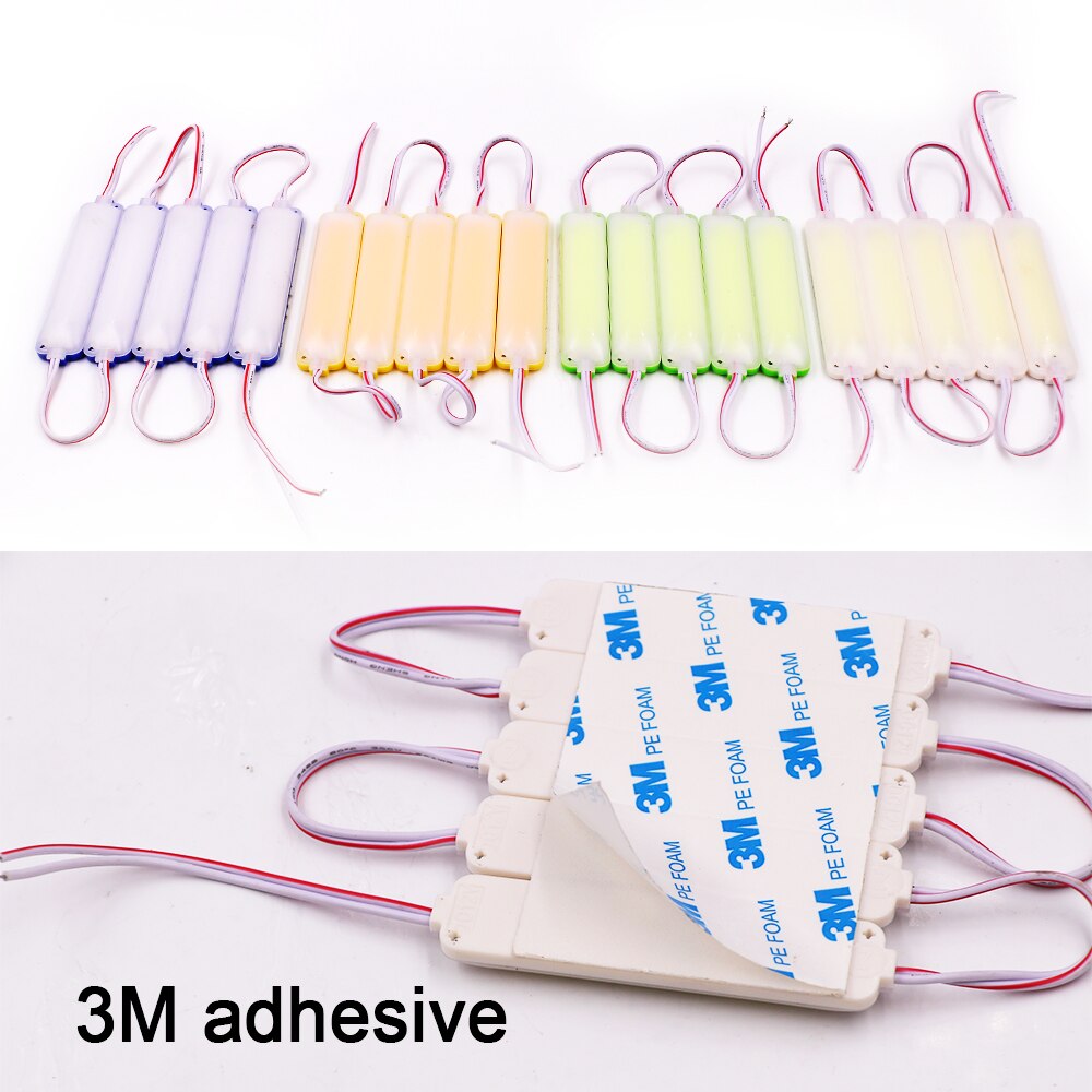 12V 24V COB Module Super Bright White Green Blue Pink IP67 Waterproof Advertisement LED Module 20pcs