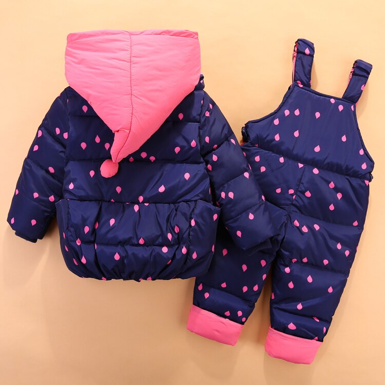 Winter Kinderen Eend Donsjack Voor Jongens Meisjes Kids Kleding Set Rompertjes + Jas Kleding Dikke Winter Kleding Voor 2-3-4 Jr