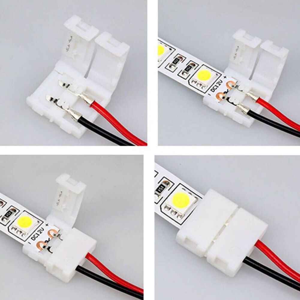20PCS PCB To PCB Connector Adapter For 3528 2 Pin Single Colour LED Strips LED Lights Strip 2 Pin Connector Wire