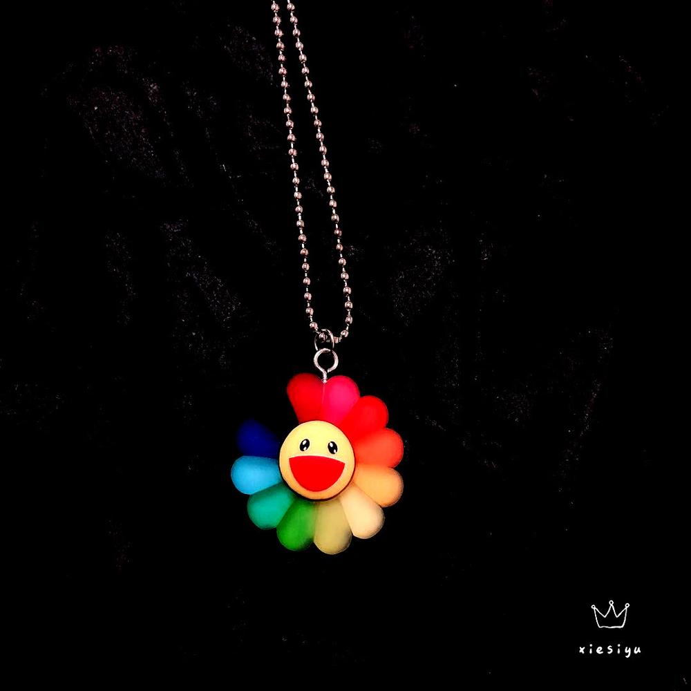 Harajuku tęcza tytanowa stal nierdzewna łańcuch naszyjniki dla kobiet dziewczynki retro ziemia fajny kolor tęcza naszyjniki biżuteria prezent