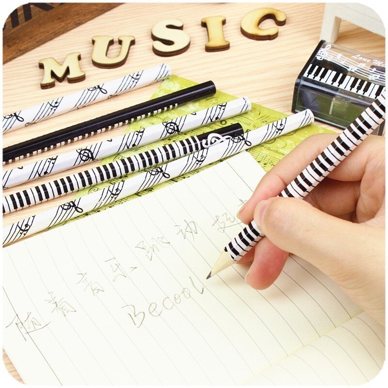 Musical Pencil 2B Standard Round Music Stationery Piano School Office Supply Student Prize kawaii simple cute