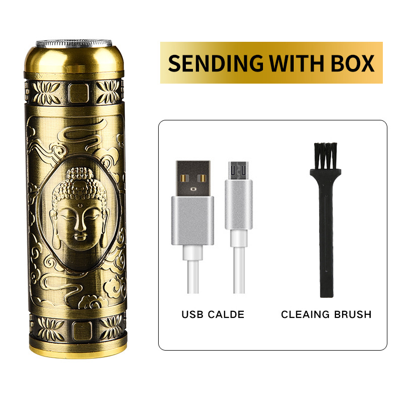 Mężczyźni kobiety mini golarka elektryczna robić golarki zmywalny włosy strąk pachami trymer bezprzewodowa elektryczna maszynka robić golenia golarka męska trymer robić włosów: Buddha głowa