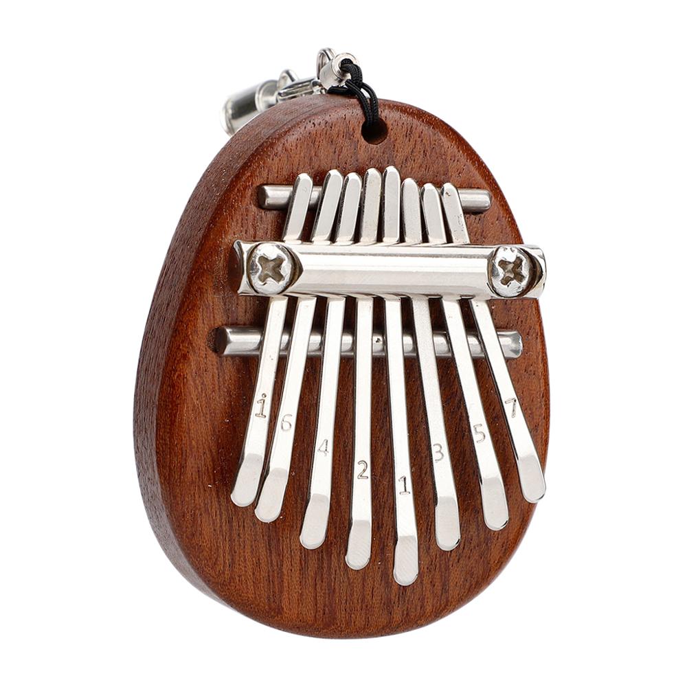8 llaves Mini Piano de pulgar Kalimba Mbira sólido de madera de juguete de con cordón colgantes para principiantes: 1