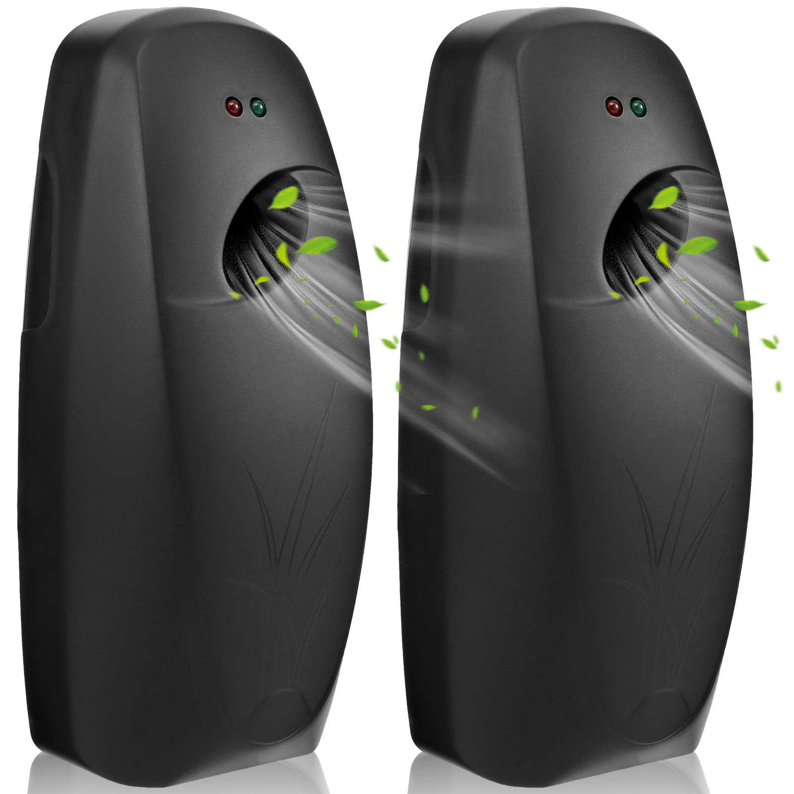 Distributeur d'air plus frais mural, Spray de parfum automatique liquide de 300ML avec 3 modes réglables pour distributeur de parfum domestique, 2 pièces: vert clair